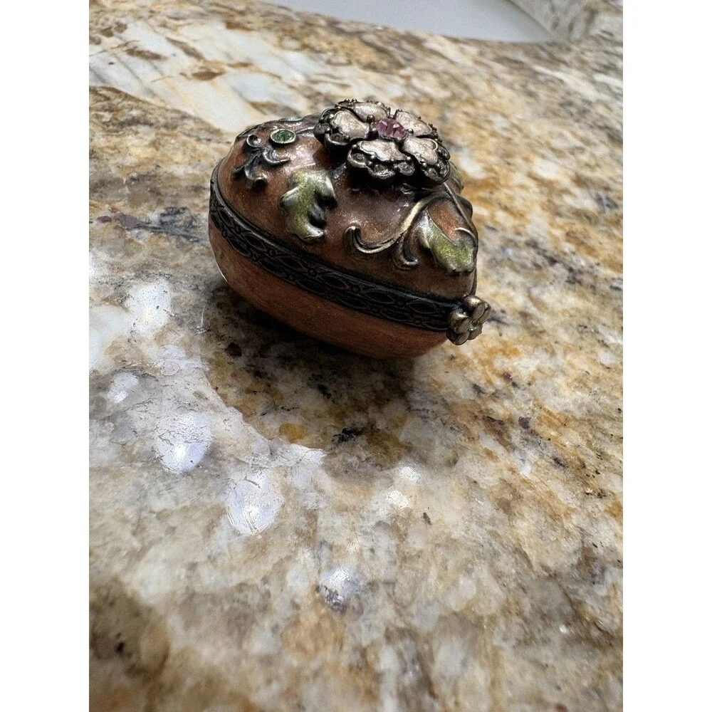 Jay Strongwater Heart Shaped  Flower Decoration Trinket Box !